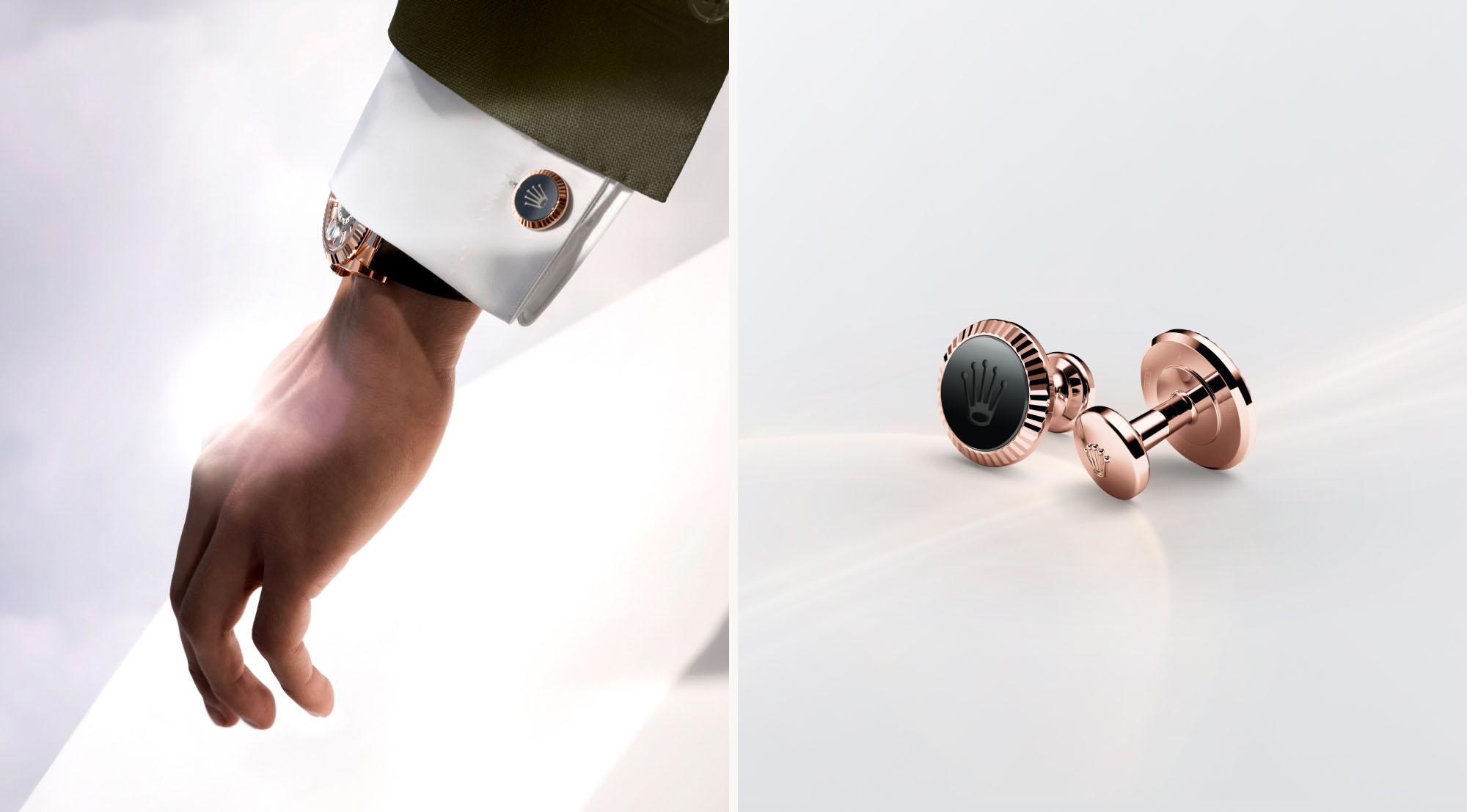 rolex accessories fluted cufflinks - boglietti gioielliere