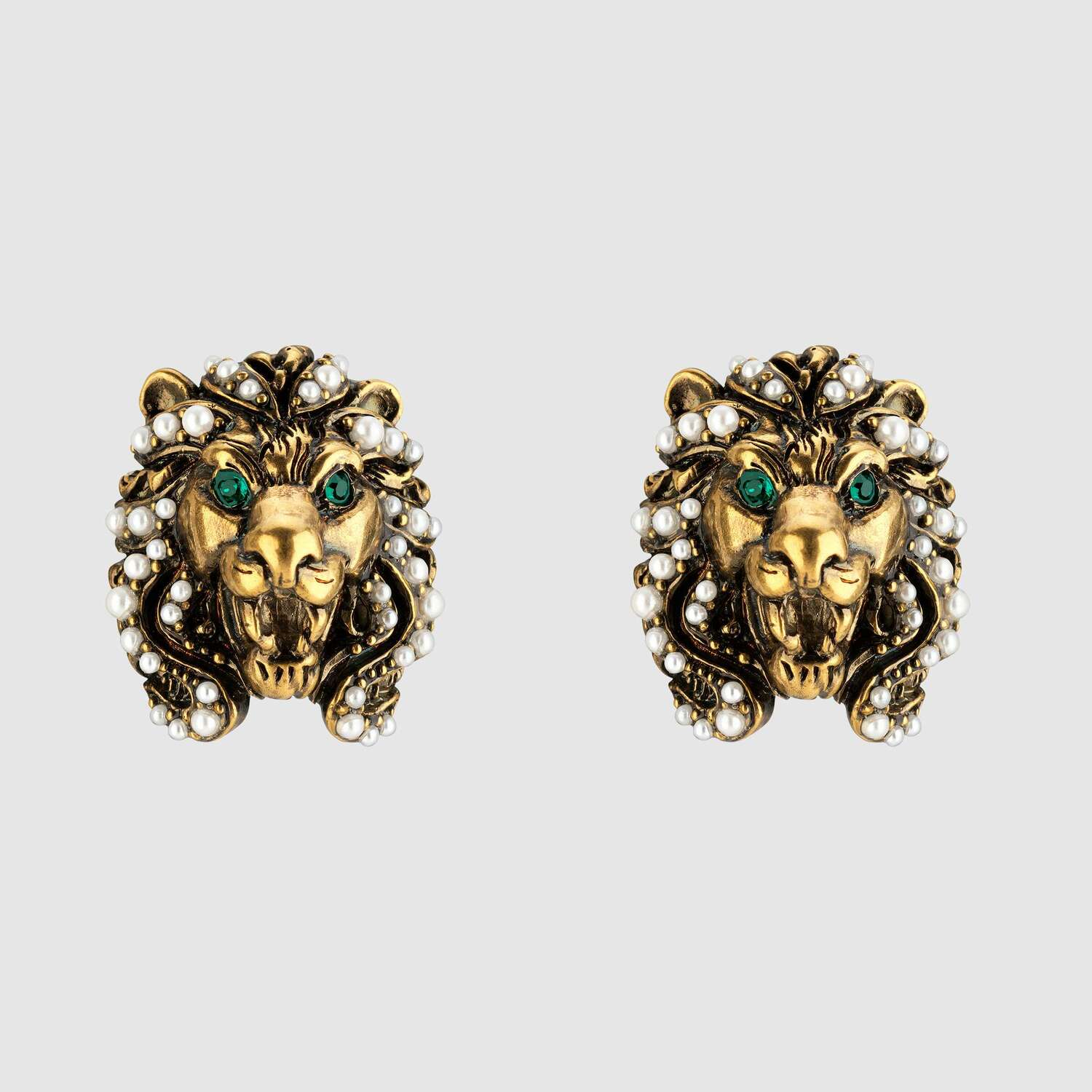Gucci Lion head earrings with pearls | Boglietti Gioielliere
