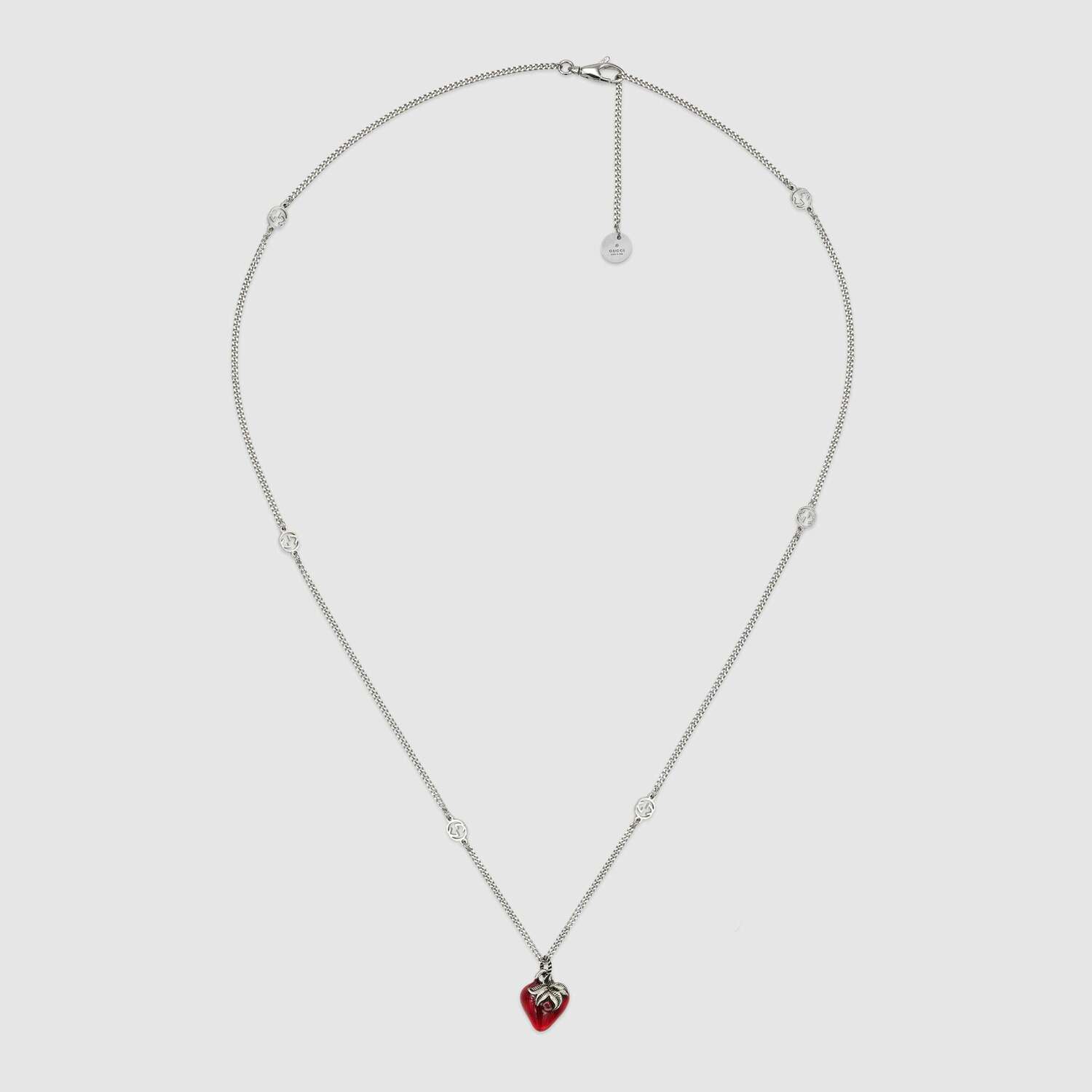 Gucci, Jewelry, Gucci Interlocking Gg Strawberry Necklace In Sterling  Silver
