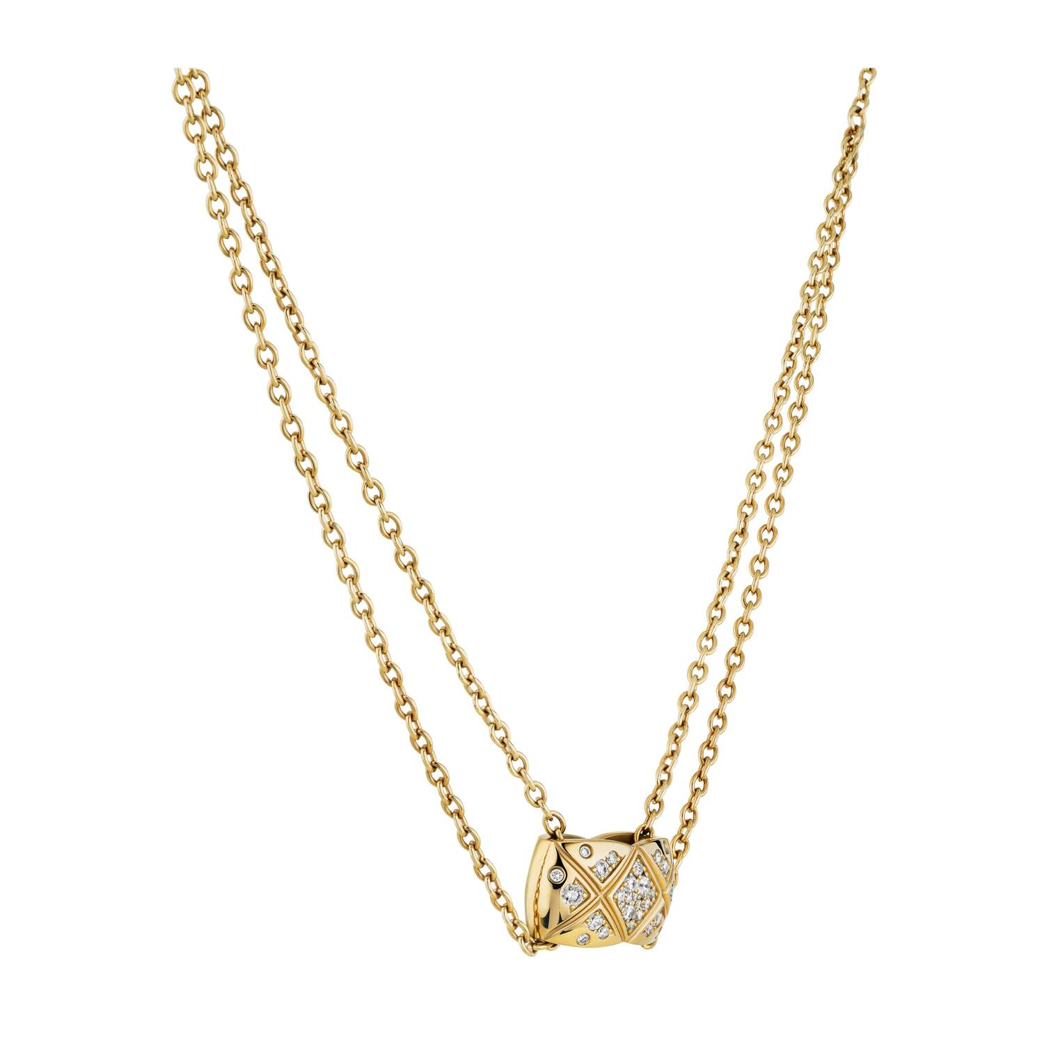 CHANEL 18K Beige Gold Coco Crush Pendant Necklace 1381043 | FASHIONPHILE