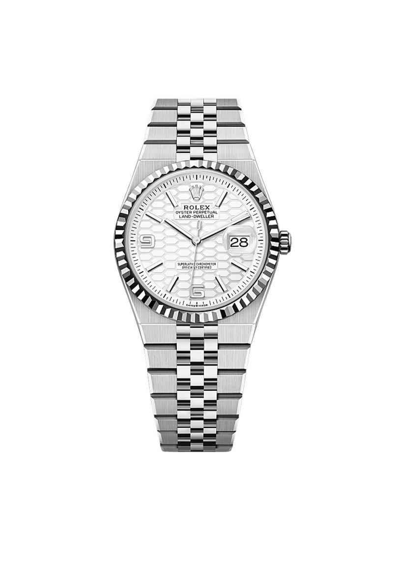 rolex Land-Dweller 36 in Oyster, 36 mm, acciaio Oystersteel e oro bianco, M127234-0001 - boglietti gioielliere