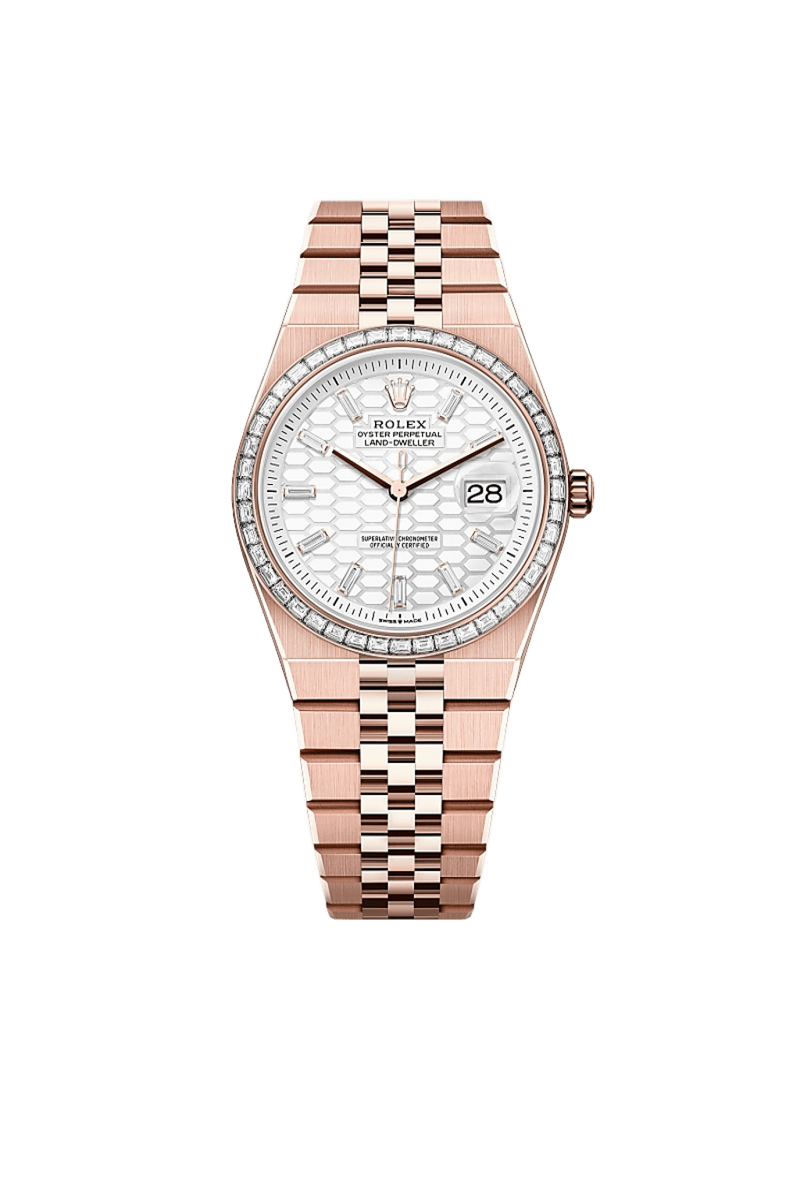 rolex Land-Dweller 36 in Oyster, 36 mm, oro Everose e diamanti, M127285TBR-0002 - boglietti gioielliere